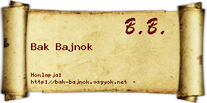 Bak Bajnok névjegykártya